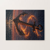Fiery Rustic Anchor – Nautical Fantasy Wall Art ジグソーパズル (横)