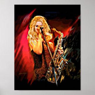 Fiery Saxophone Player ポスター