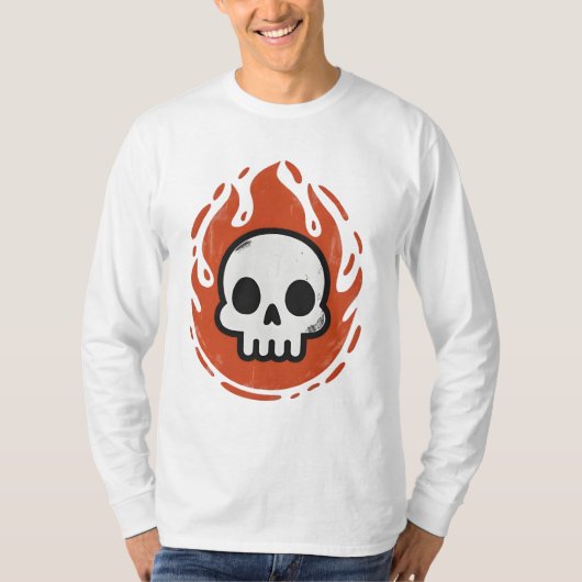 Fiery Skull Emblem Tシャツ (正面)