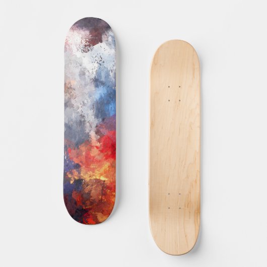 Fiery Sky Storm Abstract Skateboard スケートボード (正面)