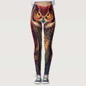 Fiery Spirit Owl: Phoenix Rebirth Art レギンス (正面)