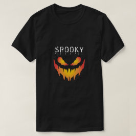 Fiery Spooky Face – Halloween Graphic Design Tシャツ