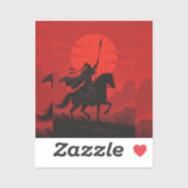 🔥 Fiery Sword Slash – Epic Anime Warrior in Actio シール (シート)