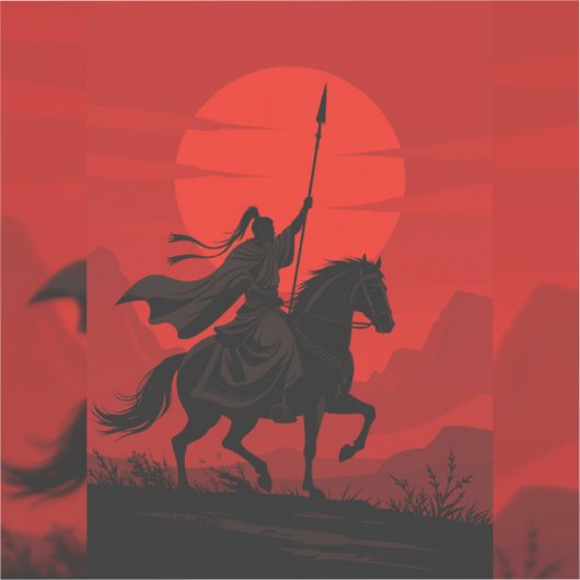 🔥 Fiery Sword Slash – Epic Anime Warrior in Actio シール (正面)