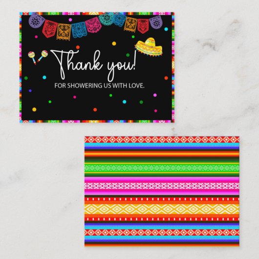 Fiestaの水の色あなた感謝していの赤んだシャワー ノートカード (正面/裏面)