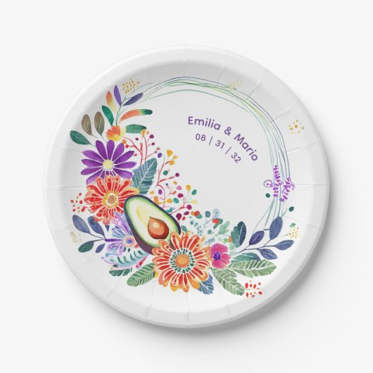 FIESTAカクティフォーカルフラワーズカスタム ペーパープレート (正面)