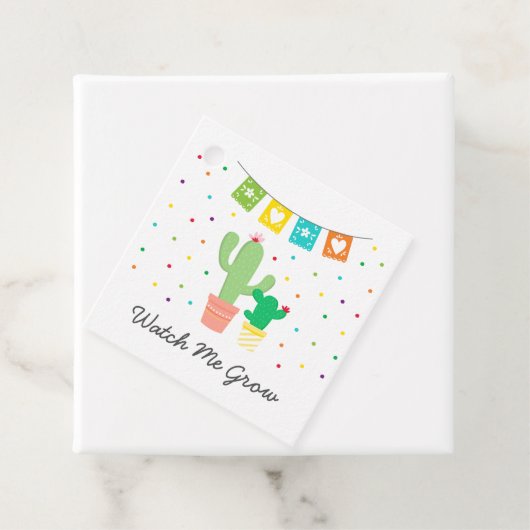 Fiestaサボテンカラフルの赤ちゃんシャワーを成長する フェイバータグ (インサイチュ)