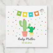 Fiestaサボテンカラフルの赤ちゃんシャワーを成長する フェイバータグ (裏面)