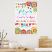 Fiestaジェンダーがウェルカムサインの装飾を明らかにする ポスター (キッチン)