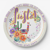 FIESTAドラマ ラマ フォークアート フラワーズ カスタム ペーパープレート (正面)