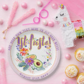 FIESTAピンクアボカドフォーカルフラワーズカスタム ペーパープレート (パーティー)