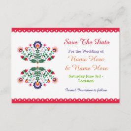 Fiestaメキシコのフローラ結婚式の招待の日付を保存 セーブザデート