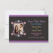 Fiestaメキシコのフローラ結婚式の招待の日付を保存 セーブザデート (正面)