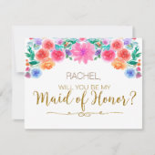 FIESTAメキシコの私のメイド・オブ・オーナー（花嫁付き添い人）カード 招待状 (正面)