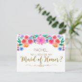 FIESTAメキシコの私のメイド・オブ・オーナー（花嫁付き添い人）カード 招待状 (スタンド正面)