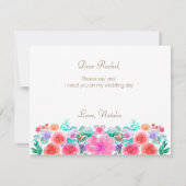 FIESTAメキシコの私のメイド・オブ・オーナー（花嫁付き添い人）カード 招待状 (裏面)