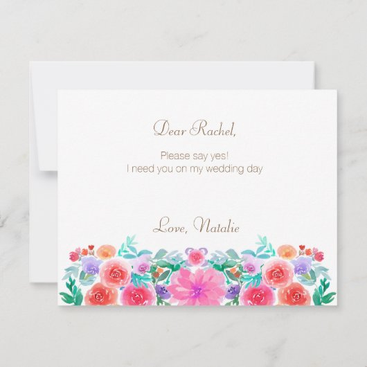 FIESTAメキシコの私のメイド・オブ・オーナー（花嫁付き添い人）カード 招待状 (裏面)