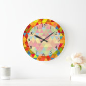 Fiesta三角形の幾何学的フラクタルパターン ラージ壁時計 (ホーム)