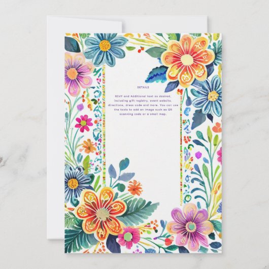 FIESTA卒業式フォーカルフラワーズテーマ 招待状 (裏面)