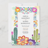 FIESTA'結婚's - Folkart Flowers モダン 招待状 (正面)