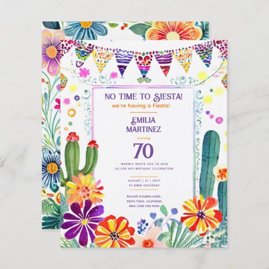 FIESTA誕生日フォーカルフラワーズ40th 50th 60th (正面/裏面)