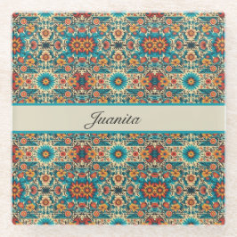 Fiesta開花、カスタマイズ可能 ガラスコースター