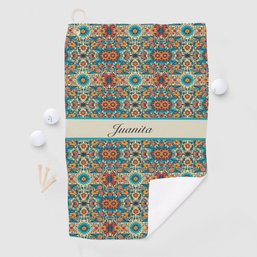 Fiesta開花、カスタマイズ可能 ゴルフタオル (インサイチュ)