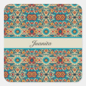 Fiesta開花、カスタマイズ可能 スクエアシール (正面)