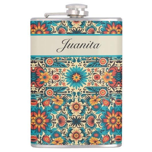 Fiesta開花、カスタマイズ可能 フラスク (正面)