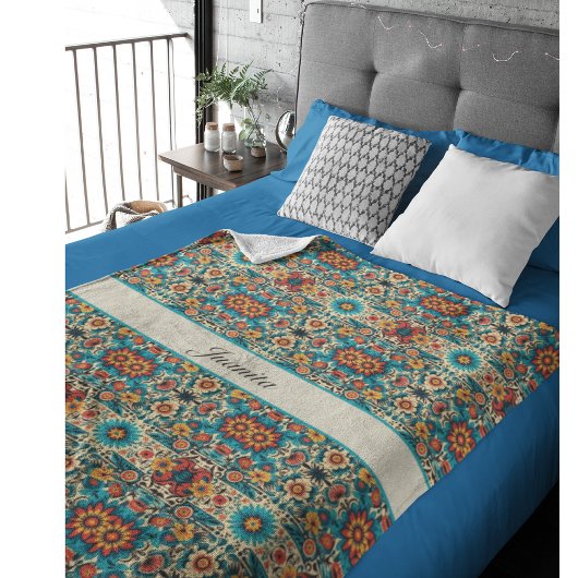 Fiesta開花、カスタマイズ可能 フリースブランケット