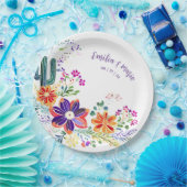 FIESTA カクタス フォークアート フラワーズ カスタム ペーパープレート (パーティー)