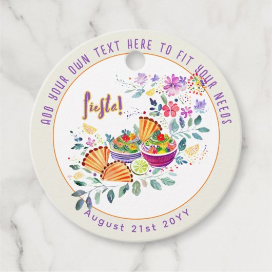FIESTA タコス グアカモレ フォークアート フラワー カスタム フェイバータグ (正面)