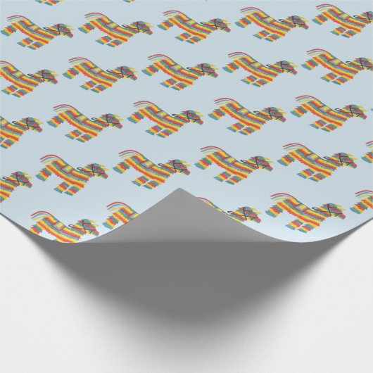 FIESTA!青大切色のピニャータ淡い色のパターン ラッピングペーパー (角)