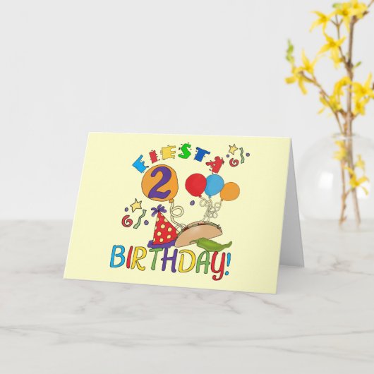 Fiesta 2nd誕生日Tシャツとギフト カード (黄色い花)