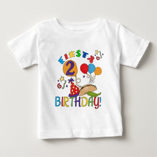 Fiesta 2nd誕生日Tシャツとギフト ベビーTシャツ (正面)