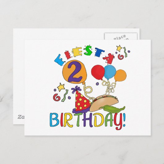 Fiesta 2nd誕生日Tシャツとギフト ポストカード (正面/裏面)