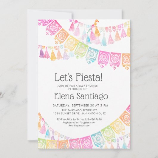 Fiesta Baby Shower 招待状 (正面)