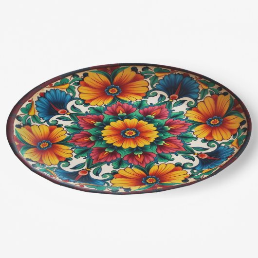 💀🎉Fiesta Bloomware Día de los Muertos ペーパープレート (アングル)