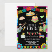 Fiesta boy birthday invitation, boy fiesta any age 招待状 (正面/裏面)