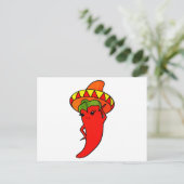 Fiesta Bridal Shower Kawaii Red Hot Pepper Diva ポストカード (スタンド正面)