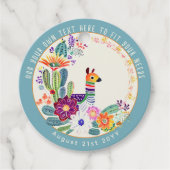 FIESTA Cacti Llama FolkFlowers Party Custom フェイバータグ (正面)