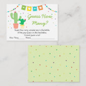 Fiesta Cactusは何人の赤ちゃんシャワーのゲームを推測 エンクロージャーカード (正面/裏面)