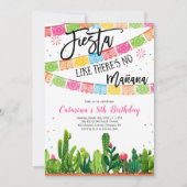 Fiesta Cactus Mexican Birthday Invitation 招待状 (正面)
