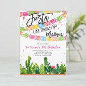 Fiesta Cactus Mexican Birthday Invitation 招待状 (スタンド正面)
