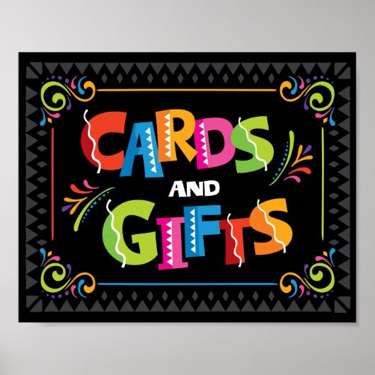Fiesta CARDS AND GIFTS Party Sign Print ポスター (正面)