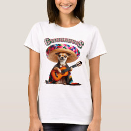 Fiesta Chihuahua - Guitar Serenade With Sombrero Tシャツ