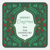 Fiesta Christmas Favor Sticker スクエアシール (正面)