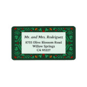 Fiesta Christmas Return Address Label ラベル (正面)