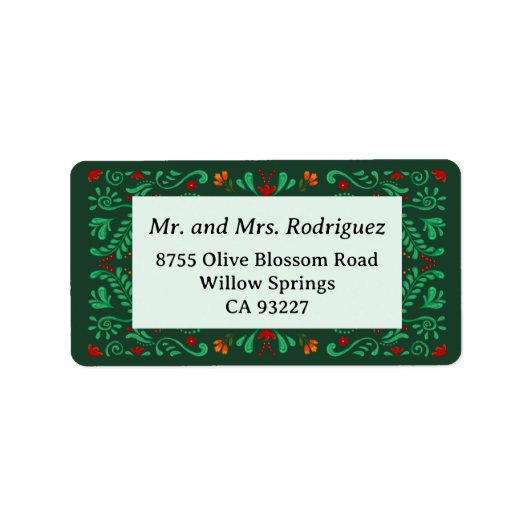 Fiesta Christmas Return Address Label ラベル (正面)