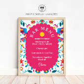 Fiesta Cocktail Bar Menu Bridal Shower Sign ポスター